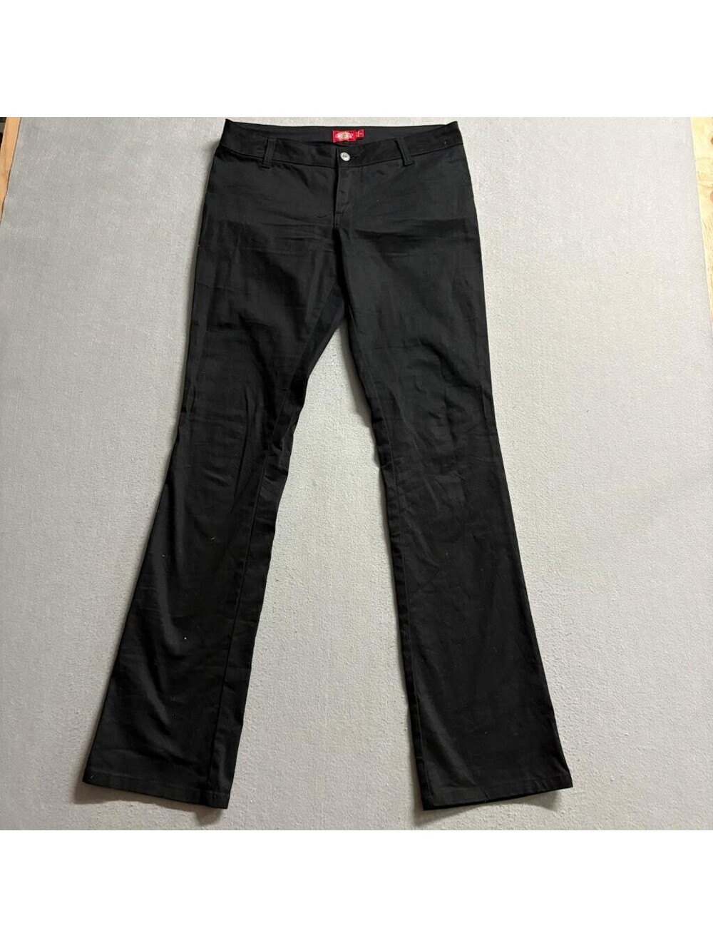 Dickies Girl Black Stretch Twill Pants Womens Size 7 Low Rise Bootcut Workwear